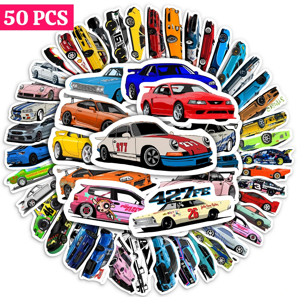 Japan JDM Racing Car Anime GraffitiStickers Aesthetic Decals PVC for Diary Laptop Luggage Skateboard Graffiti Decals Kids Toy