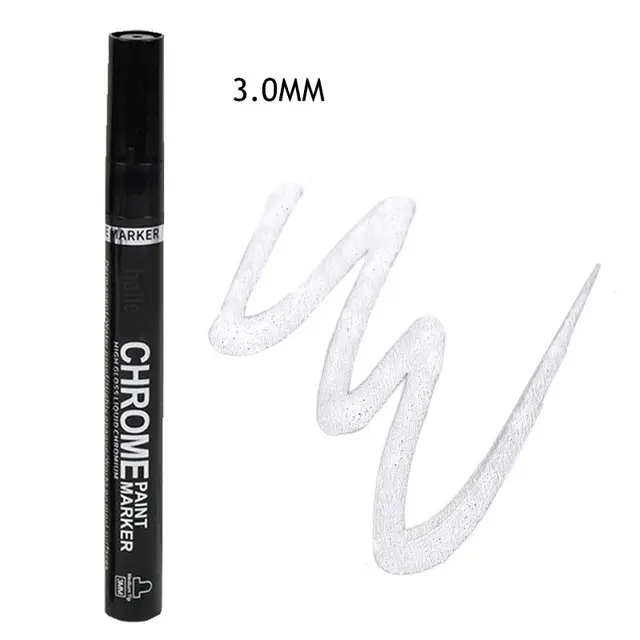 Haile Silver Mirror Marker Gold Liquid Pen Art Liquid Mirror DIY Resin Paint Mirror Chrome Metallic Craftwork Pen Accessories silver Mirror-3.0mm