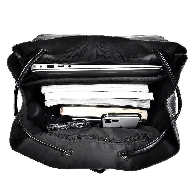 Sac à Dos Voyage Homme Cuir Noir – ABLE – Vintage – Deux Ouvertures
