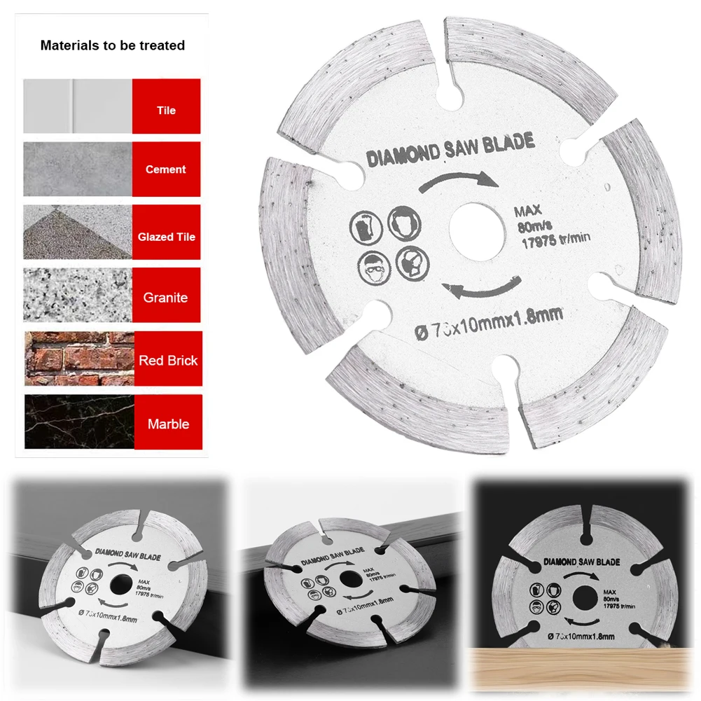 3 Inch/75mm Cutting Blade Diamond Grinding Wheel Blade Angle Grinder Saw Blade for Cutting Tile Ceramic Concrete Marble