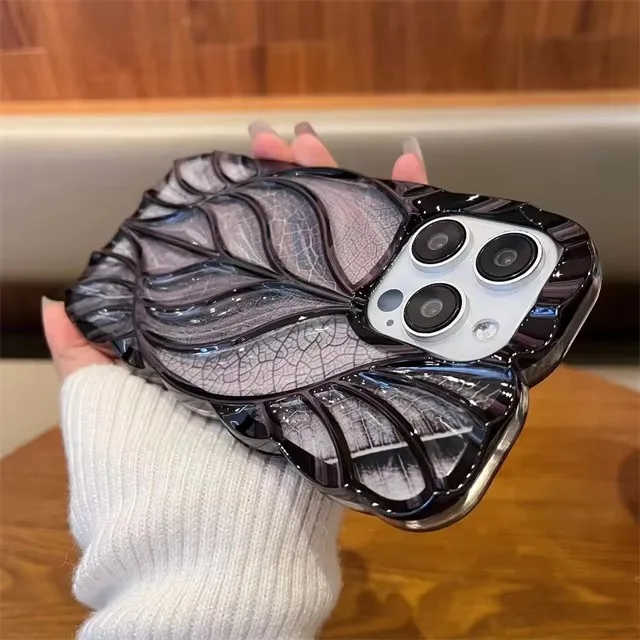 ตัวเลือกสินค้า เคสซิลิโคนนุ่ม ป้องกันรอยกระแทก ลายใบไม้สีสันสดใส สำหรับ iPhone 16/17 Pro Max