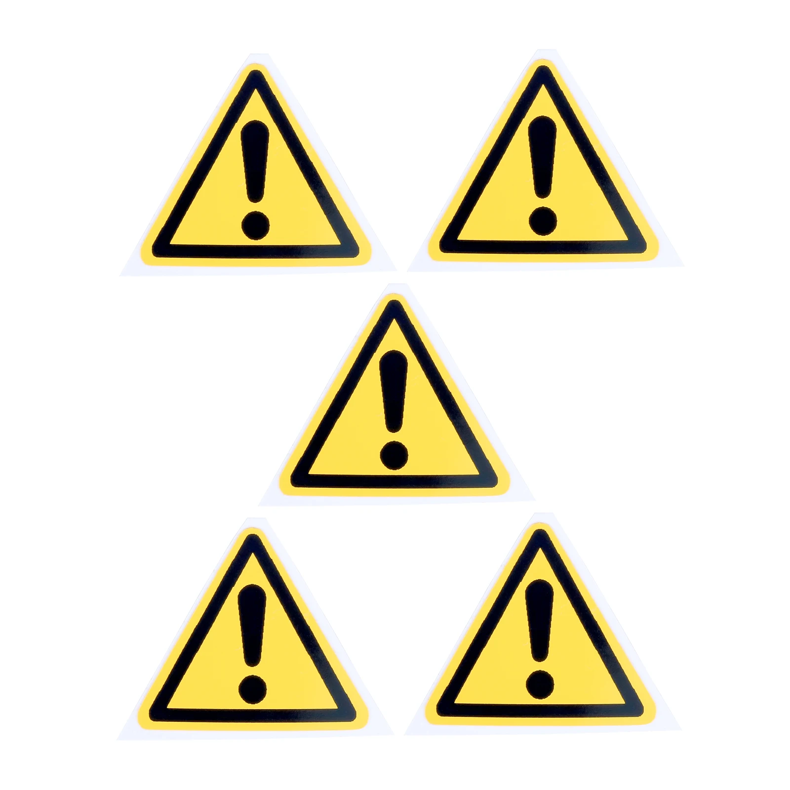 5pcs 25/50/100mm Triangle Warning Safety Sign Sticker Pay Attention Exclamation Mark Security Tag Yellow Black PVC Tape
