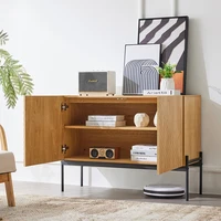 KOMHTOM 2 doors metal legs sideboard buffet dresser with line design