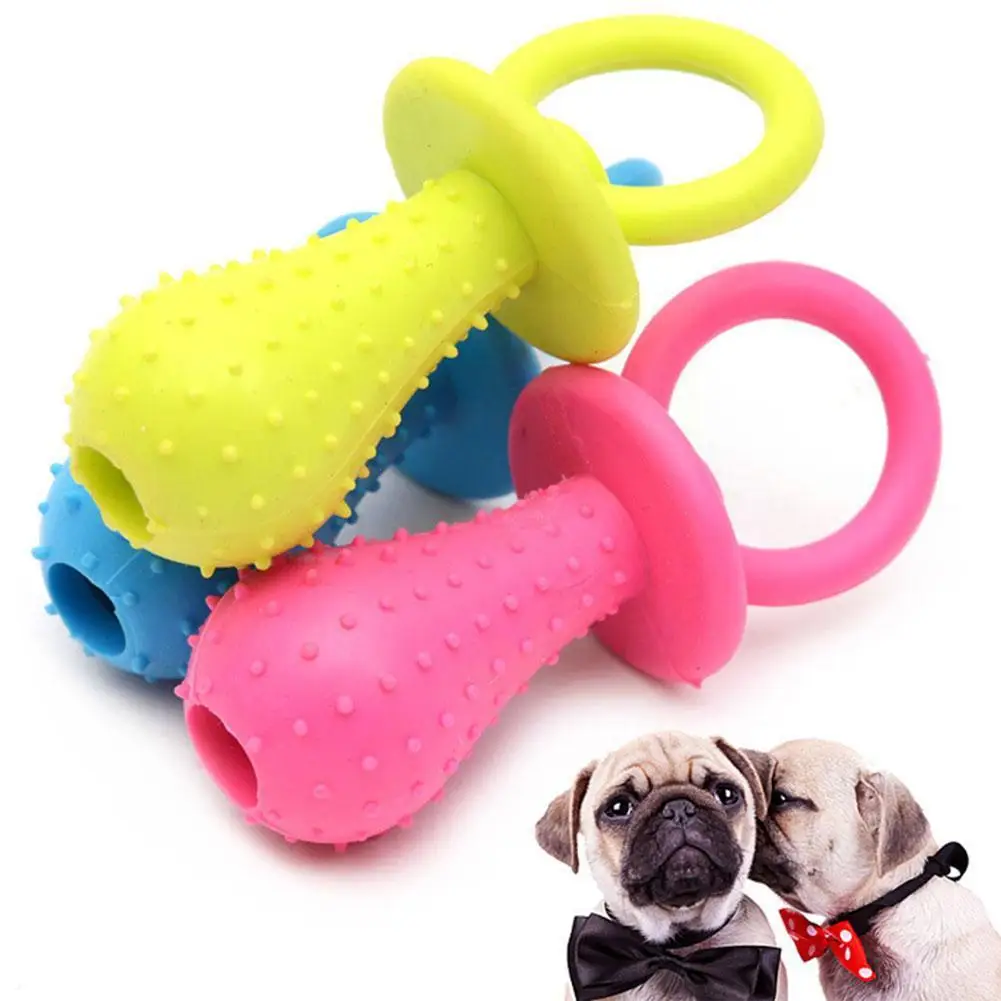 Safe Chewing Bell Rubber Pacifier Dog SSupplies Toys Toys Teeth Products Toys Interactive Bite-resistant Clean Pet Puppy G5S7 new products pet toys nylon rubber dogs nibbles and sounds toys educational interactive dog supplies