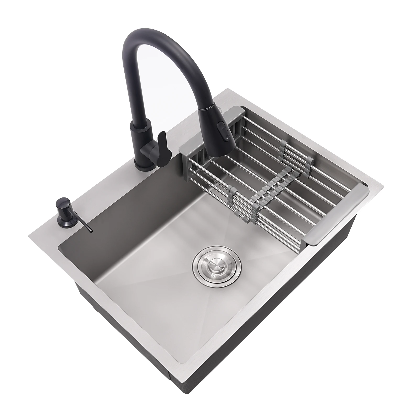 Stainless Steel Kitchen Sink with Cabinet and Faucet Portable Laundry Sink for Laundry & Utility Room Multi-functional Kitchen 4