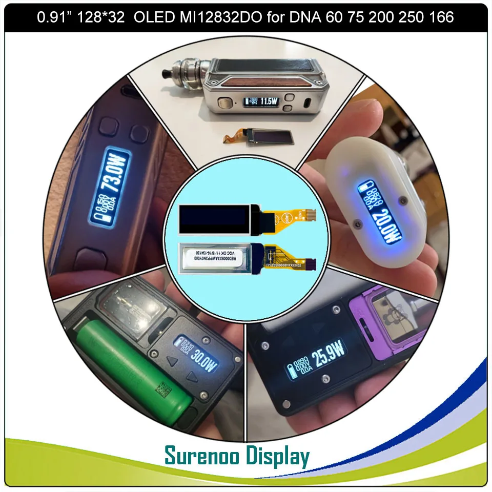 OLED Display Module 0.91" 12832 128*32 8Pin 8P SSD1306 IIC I2C Plug-In MI12832DO DNA PMOLED for DNA75 60 75 200 250 166
