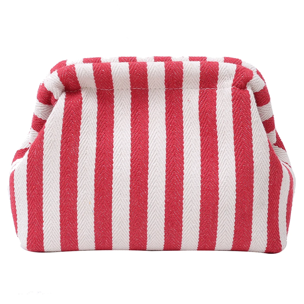 Colorblock Cute Pouch Summer Beach Clutch Bag for Women Striped Dumpling Bag Hobo Bag for Travel Party Prom