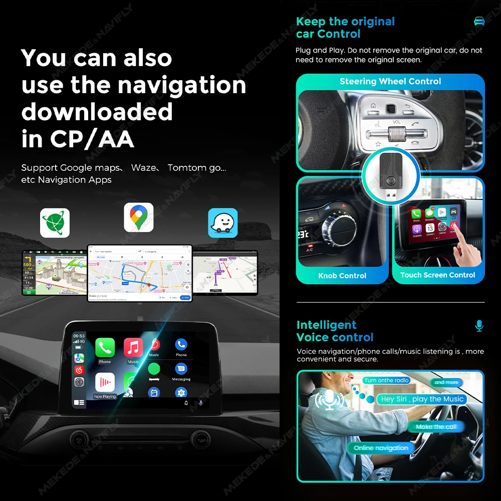 Tomostrong ̴ - AI ڽ, ÷  ÷, USB  ׷̵ , 5G WiFi, BT5.0, ȵ̵ ڵ, 2 in 2