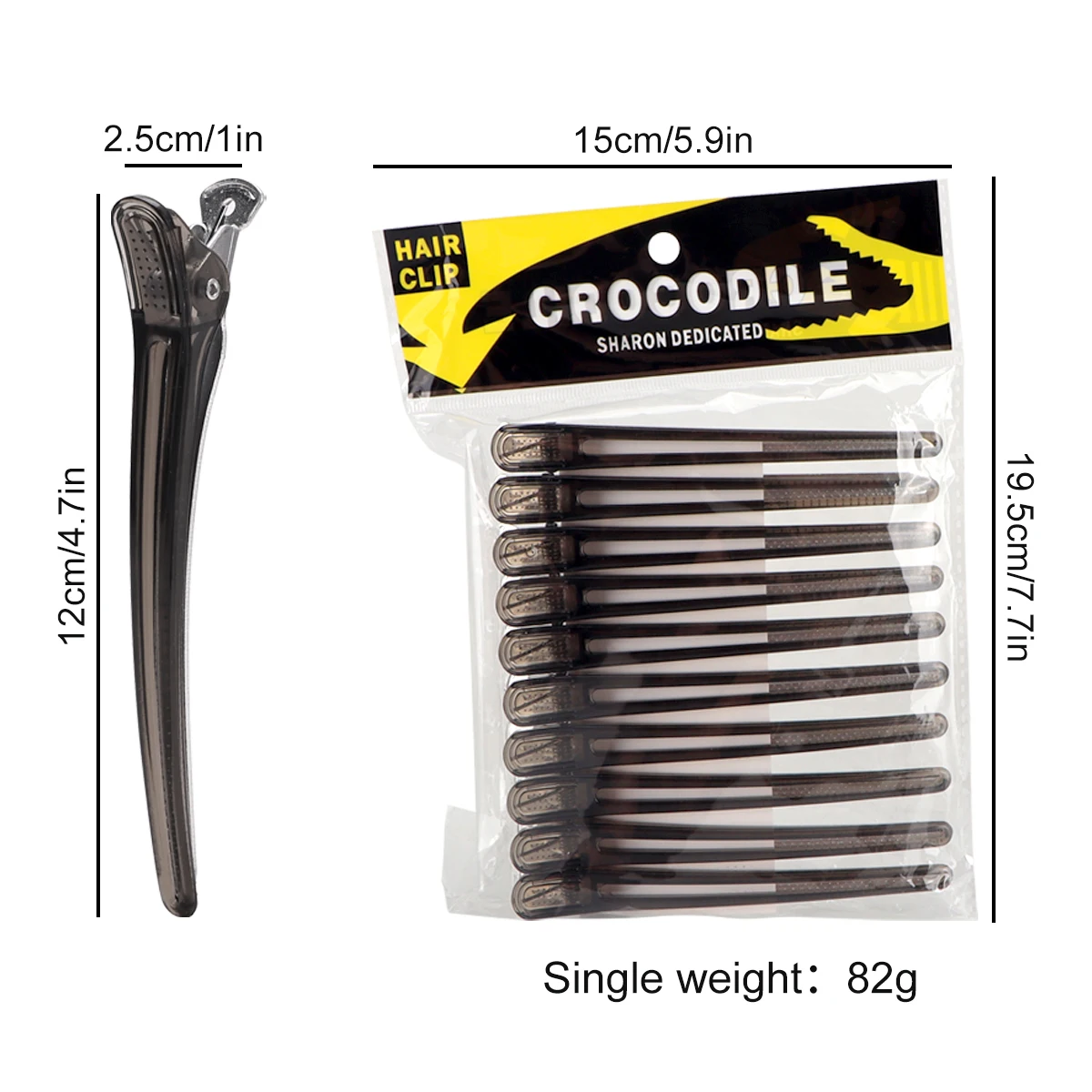 10Pcs/Set Hairdressing Alligator Hair Clips Salon Pro Seamless Clip Rubber Sectioning Barber Styling Barbershop Accessories_voghion.com