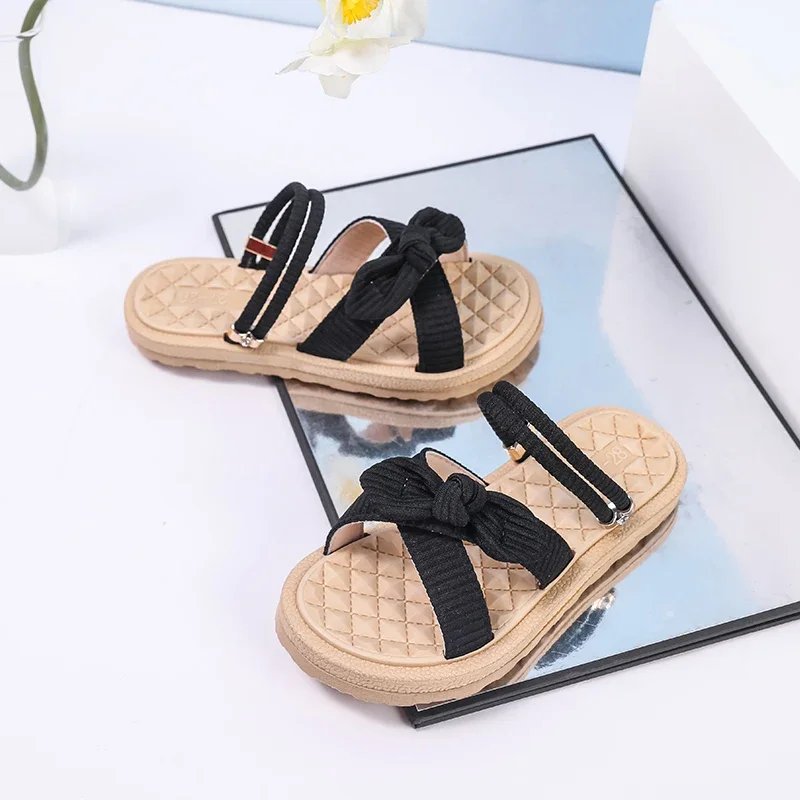 Girls Summer Open Toe Slippers Kids Slip On Shoes