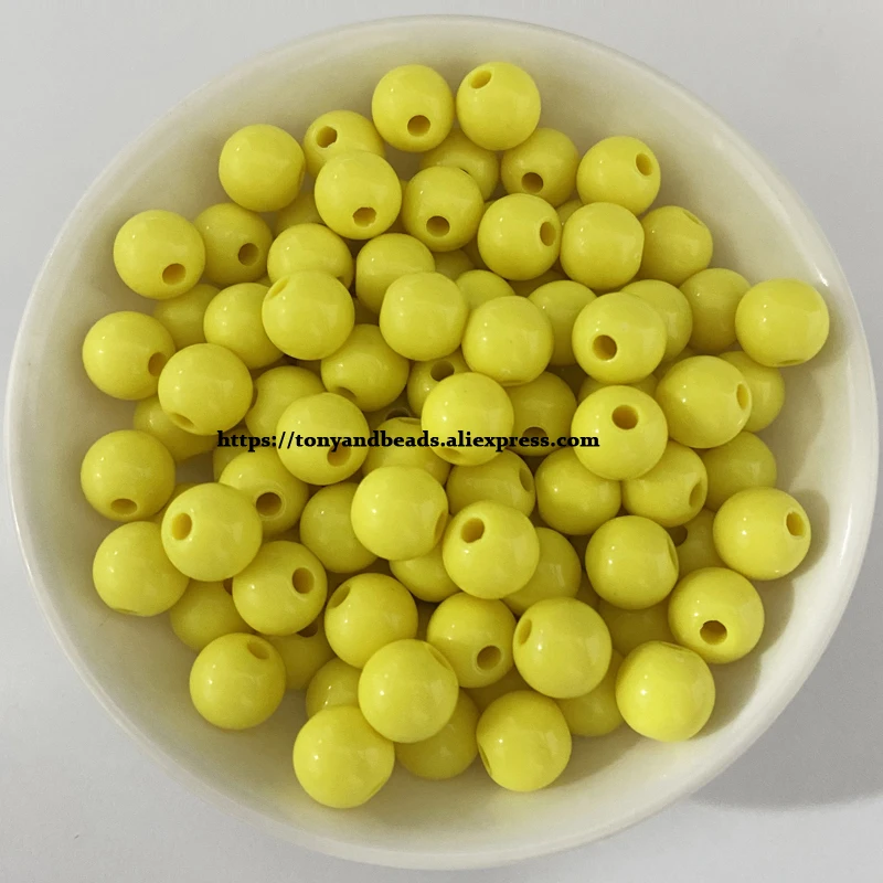 Undurchsichtige gemischte glatte runde Kugel-Abstandsperlen aus Acryl-Kunststoff, 5,5 mm, 7,5 mm, 9,5 mm, Auswahlgröße für die Schmuckherstellung DIY – Detail 7