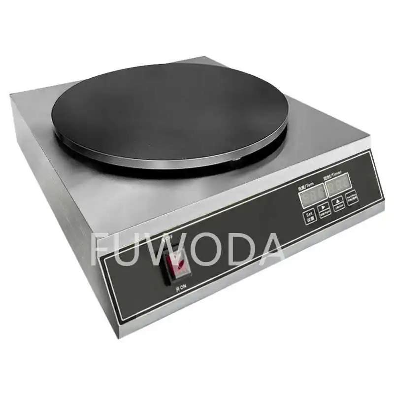 Non-Stick Electric Crepe Pan With Timer Desktop Pancake Maker Spring Roll Pizza Cooking Maker Handle Batter Spreader Machine 3