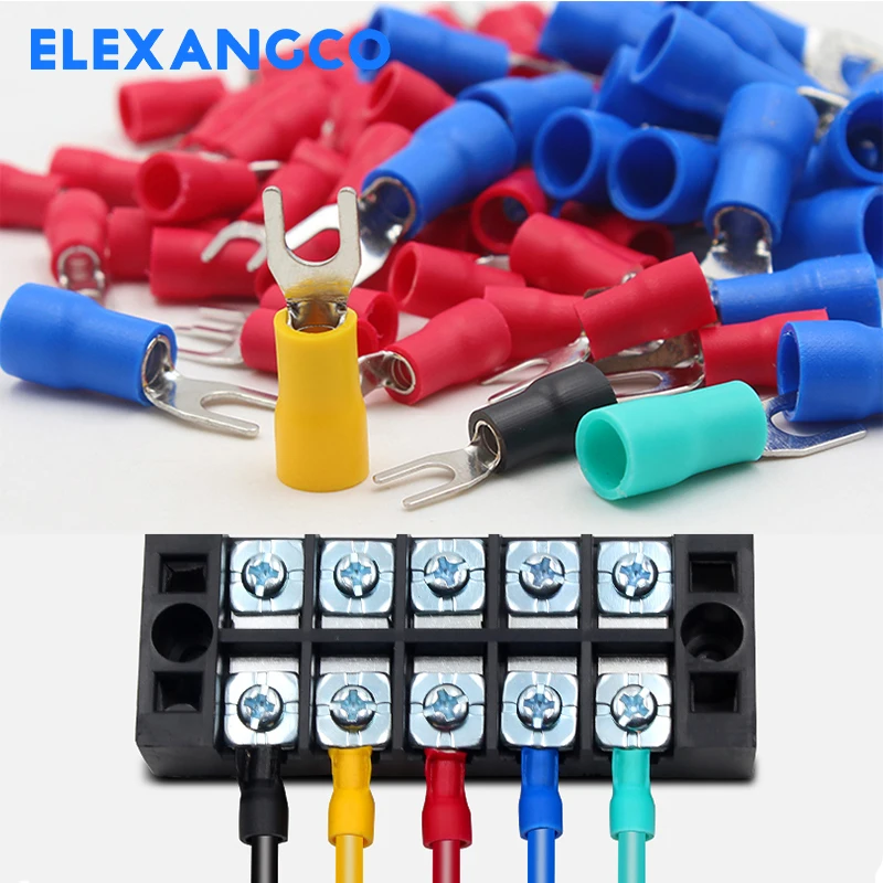 SV5.5-4 5 6 8 코드 끝 단자 포크 U 단자 커넥터 전압 단자 12-10 AWG 4-6mm 와이어 및 케이블