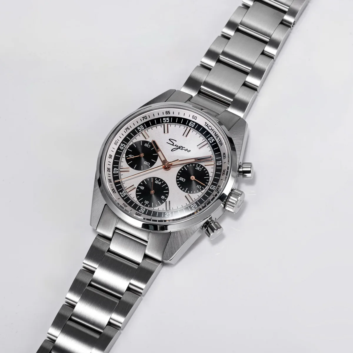 Sugess Mens Watch 38mm Chronograph Mechanical Wristwatches Tianjin Gooseneck Movement Sapphire Crystal Roulette Dial S465 new Sc57cd3904a8b48d4b1bf9f5dcd49c01bV