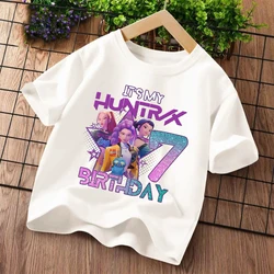 Kawaii Cartoon Demon Hunters Kids T - Shirt - Cute Birthday Design Short Sleeve Summer Tee - 110 (LMNT688)