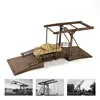 1/72 ww2 European Suspension Bridge Wooden Assembly Model Building Scene Simulation Miniature Toy 2