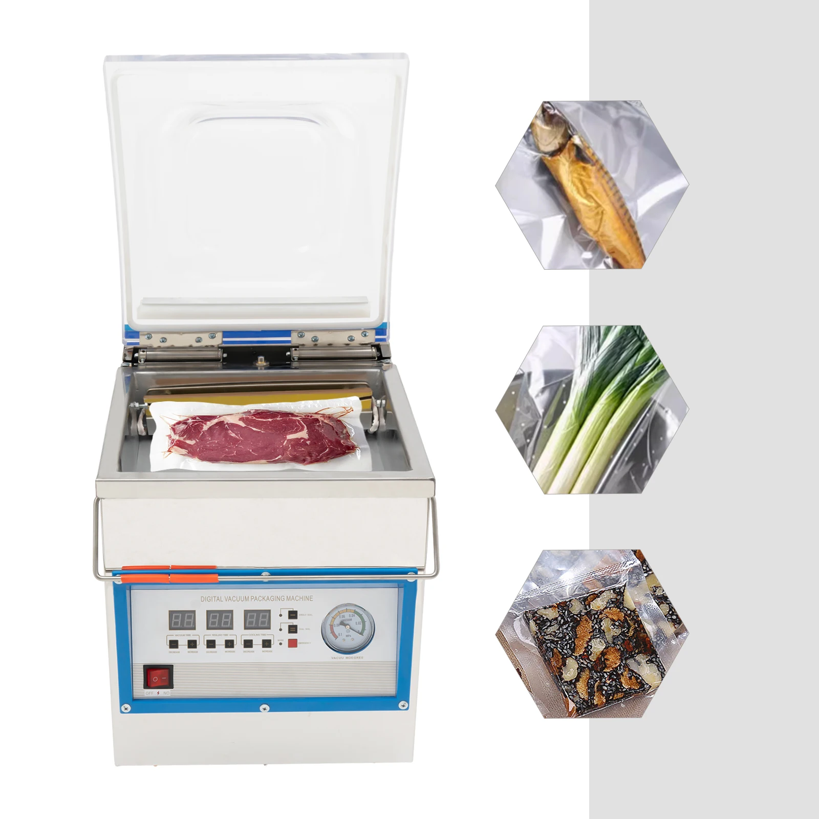 110V Digital Vacuum Packing Sealing Machine Commercial Tabletop Chamber Sealer