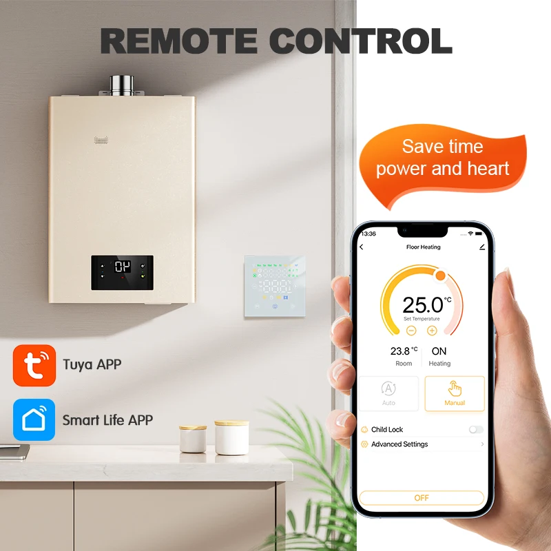 WiFi-Enabled Smart Thermostat for Floor Heating and Gas Boilers with Voice Control
