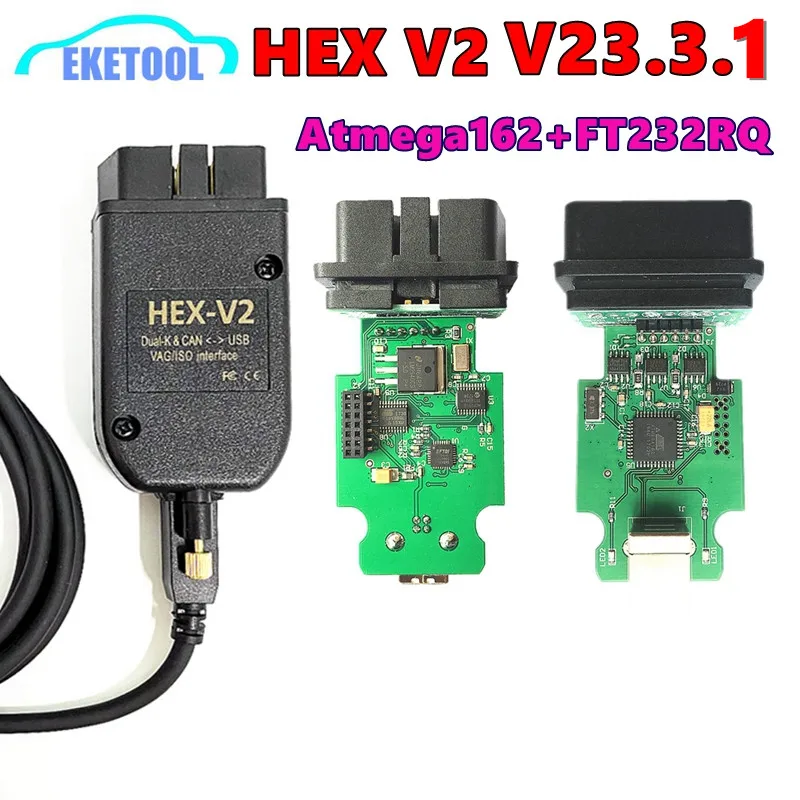 Vag Com Hex V2 Atmega162 Ft232Rq Il Più Nuovo Strumento Diagnostico Per Auto V23.3.1 Multilingue