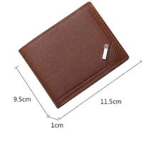 Men's leather short wallet thin wallet foldable minimalist soft leather wallet 5