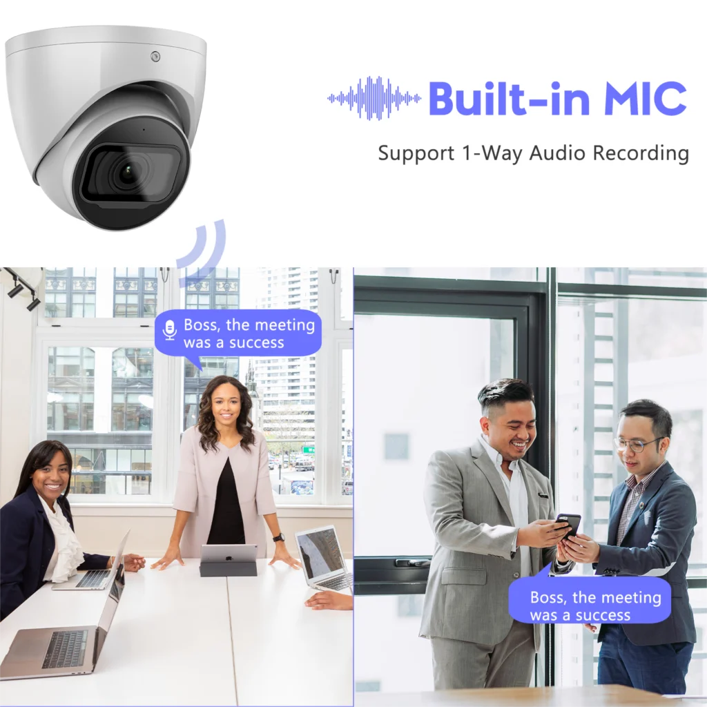 Vikylin Dahua WizSense IP 카메라, OEM IPC-HDW2841TM-S PoE IR 내장 마이크 SD 카드 슬롯, SMD 플러스 감시 네트워크 카메라, 8MP