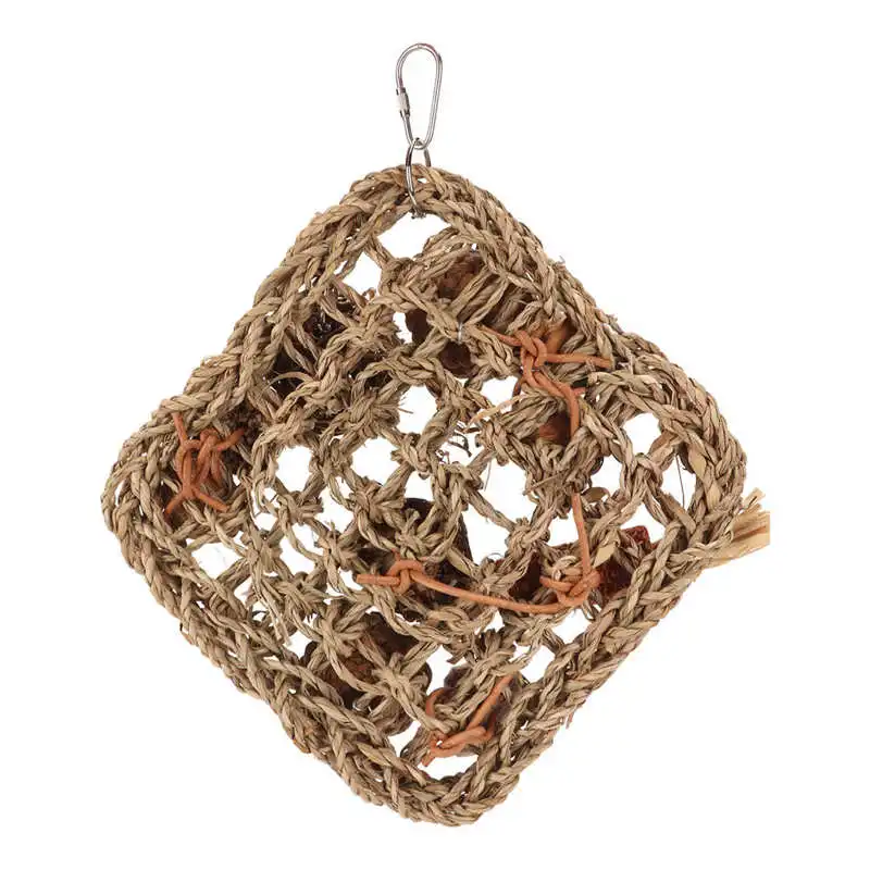 Bird Climbing Net Rattan Ball Pine Cone Corn Cob Nuts Straw Rope Woven Net for Cage Accessories