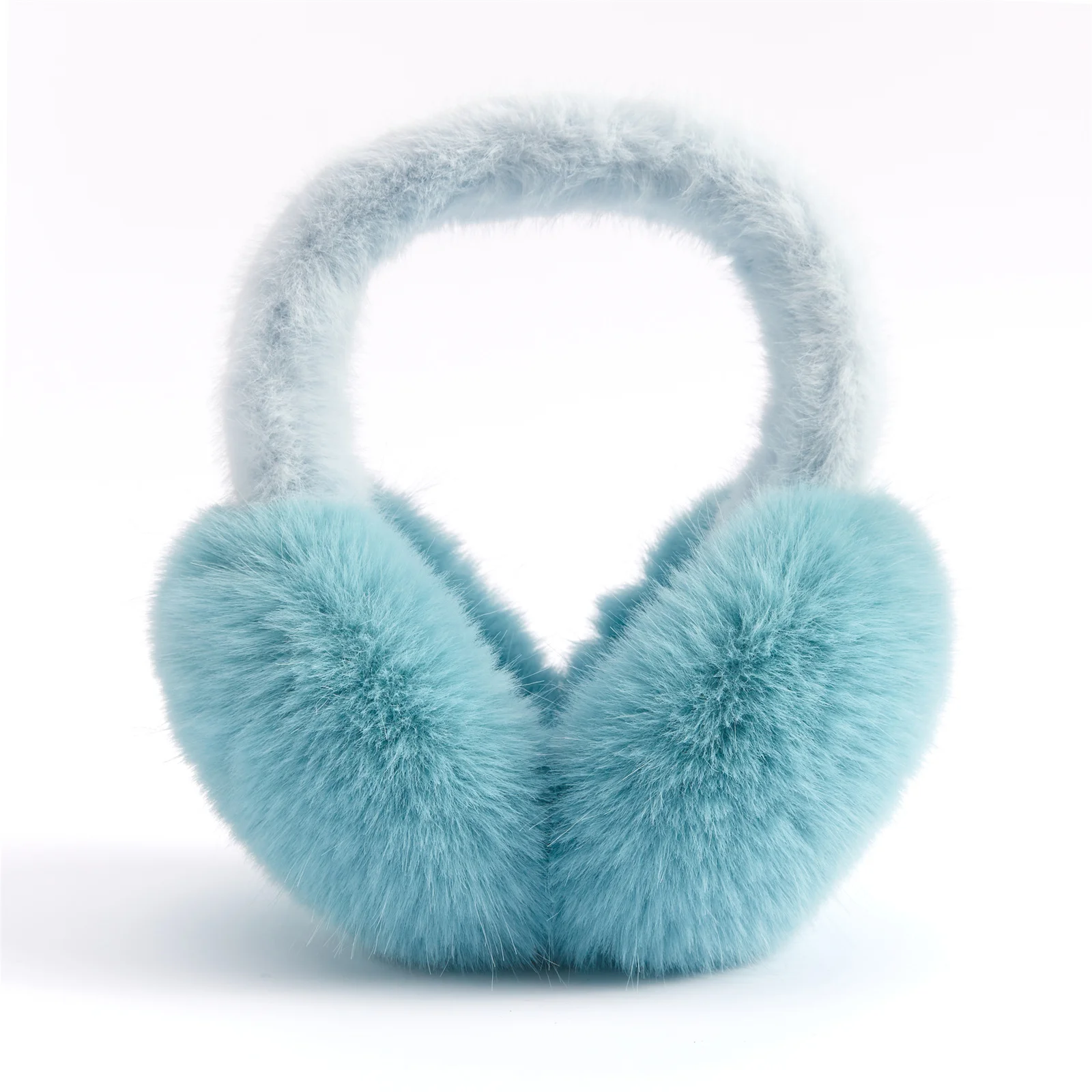 

Fashion Sky Blue Soft Earmuff Popular Man Woman Ear Muff High Quality Imitation Rabbit Fur Eardrum Winter Accessories Christmas