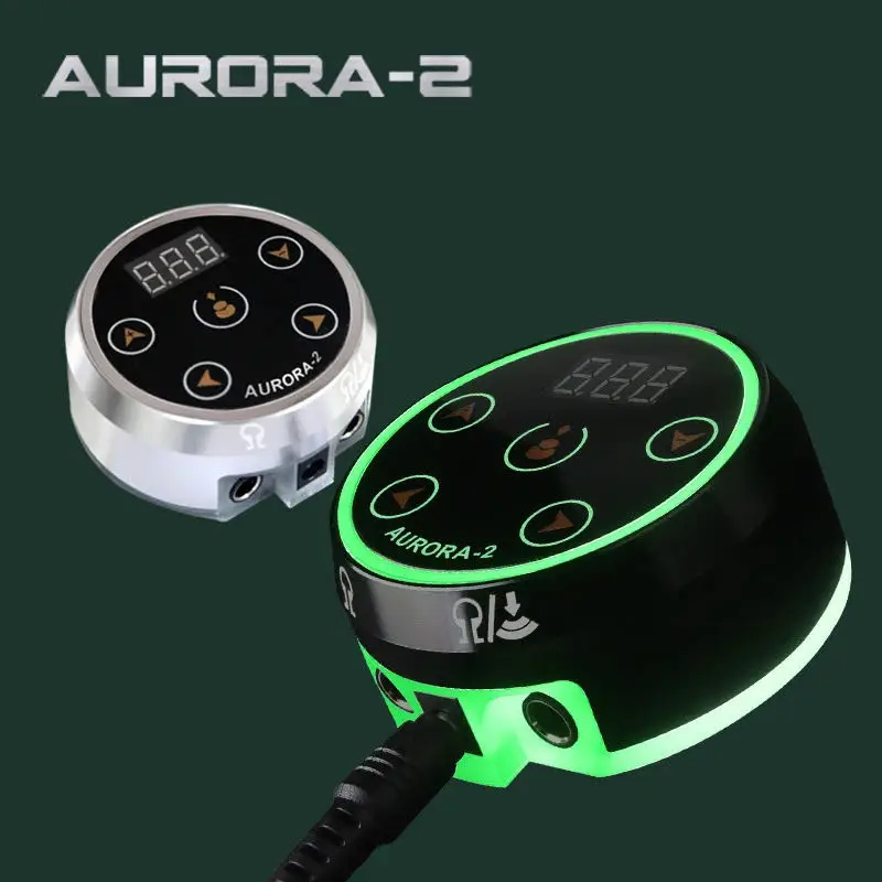 

Tattoo Power Supply AURORA 2 LCD Screen with EU/US Adapter for Coil Pen &Rotary Tatto Gun Machine Dual Input Source