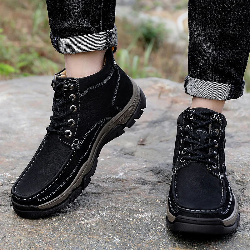 Luxuriöse Herren Motorradstiefel Aus Leder Mit Winterfutter_voghion.com