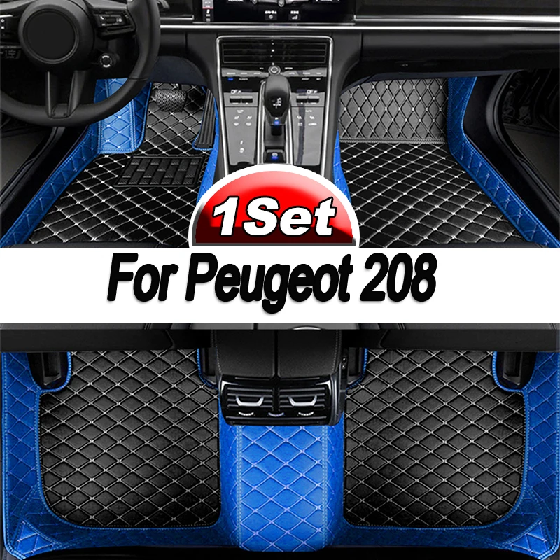 Tapis de Sol Feutres adapté pour Peugeot 208 (2012-2019) - tapis de voiture  - noir