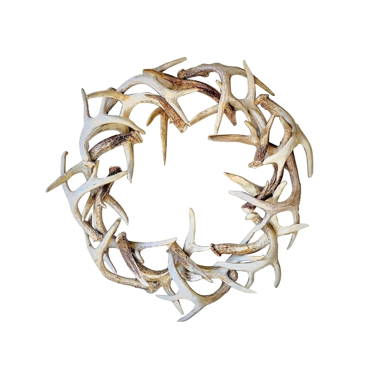 

Венок из искусственных рогов 9,8 дюйма, Венок Из рогов деревенского дома ручной работы, придающий ощущение природы в помещении для входной двери