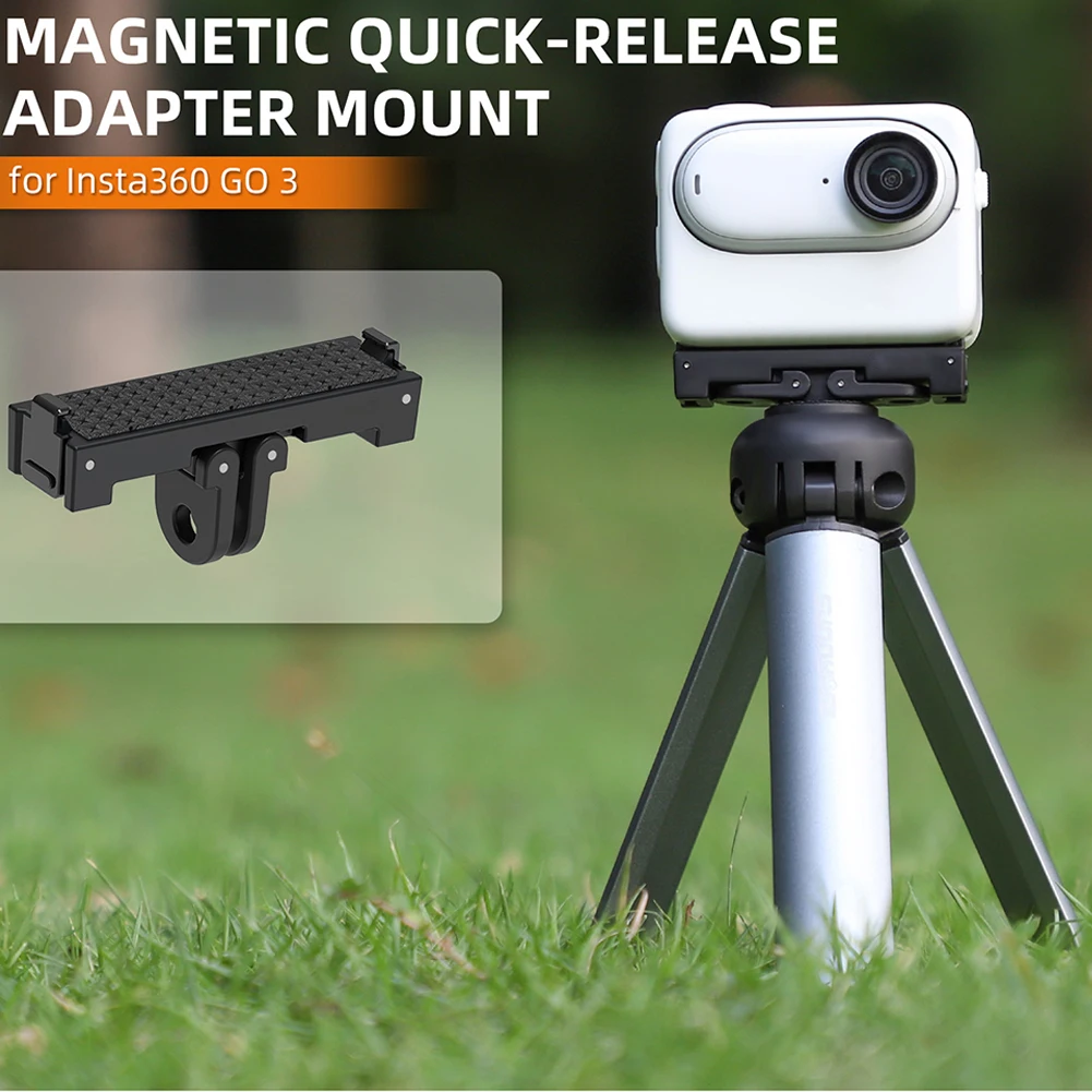 

Magnetic Quick Release Mount Replacement Tripod Adapter Camera Extension Bracket Adapter Compatible For Insta 360 GO3 Camera