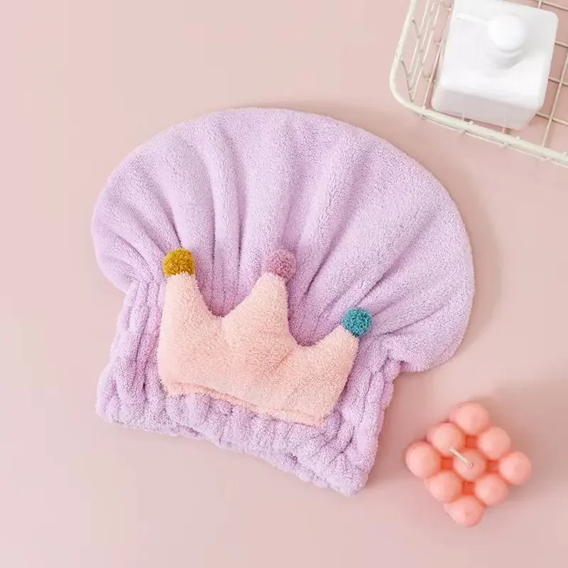 Cute Children Kids Quickly Dry Hair Wrapped Towels Dry Hair Hat Bath Hats Portable Coral Fleece Shower Cap Bath Accessories