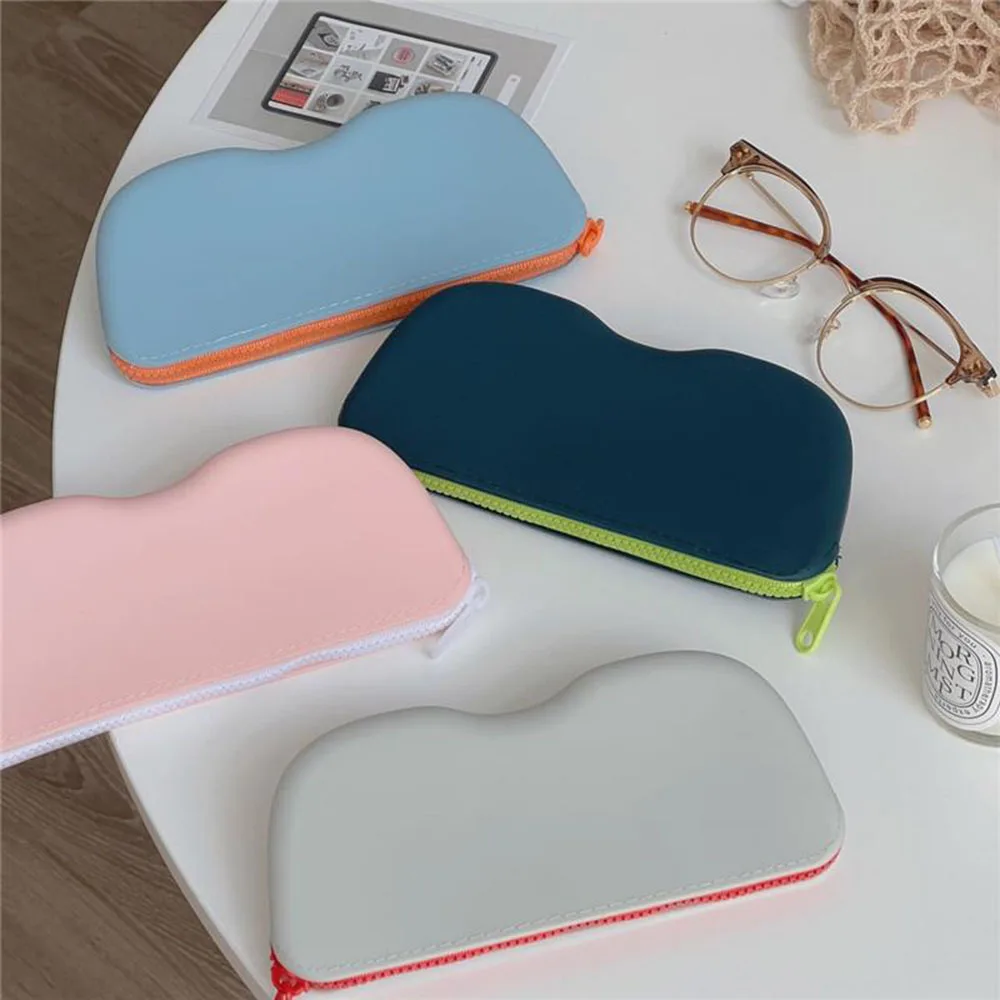 

Cosmetic Coin Bag Silicone Zipper Glasses Bag Waterproof Bag Storage Box Multifunction Portable Classic Women Girls Glasses Box