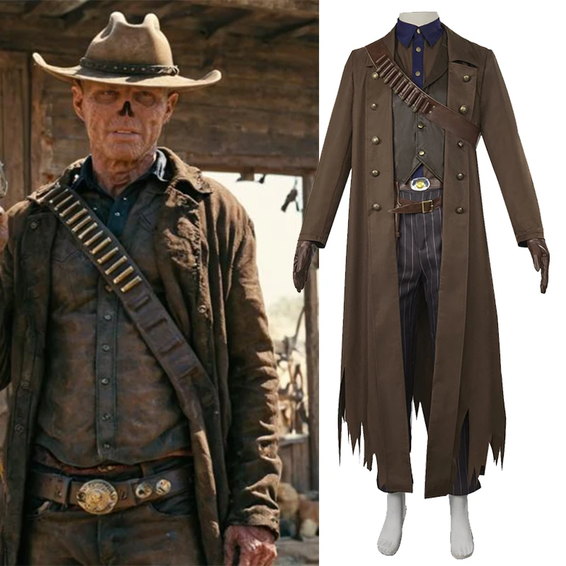 

2024 Fall Brown Out Cowboy Halloween Costume For Adult Vampire Zombie Fancy Dress Up Ghoul Cooper Howard Cosplay For Men