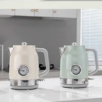 1.7L Retro Electric Kettle With Thermometer 304 Stainless Steel Fast Water Boiling For Tea/Coffee Kettle Auto Power-off 1800W 1