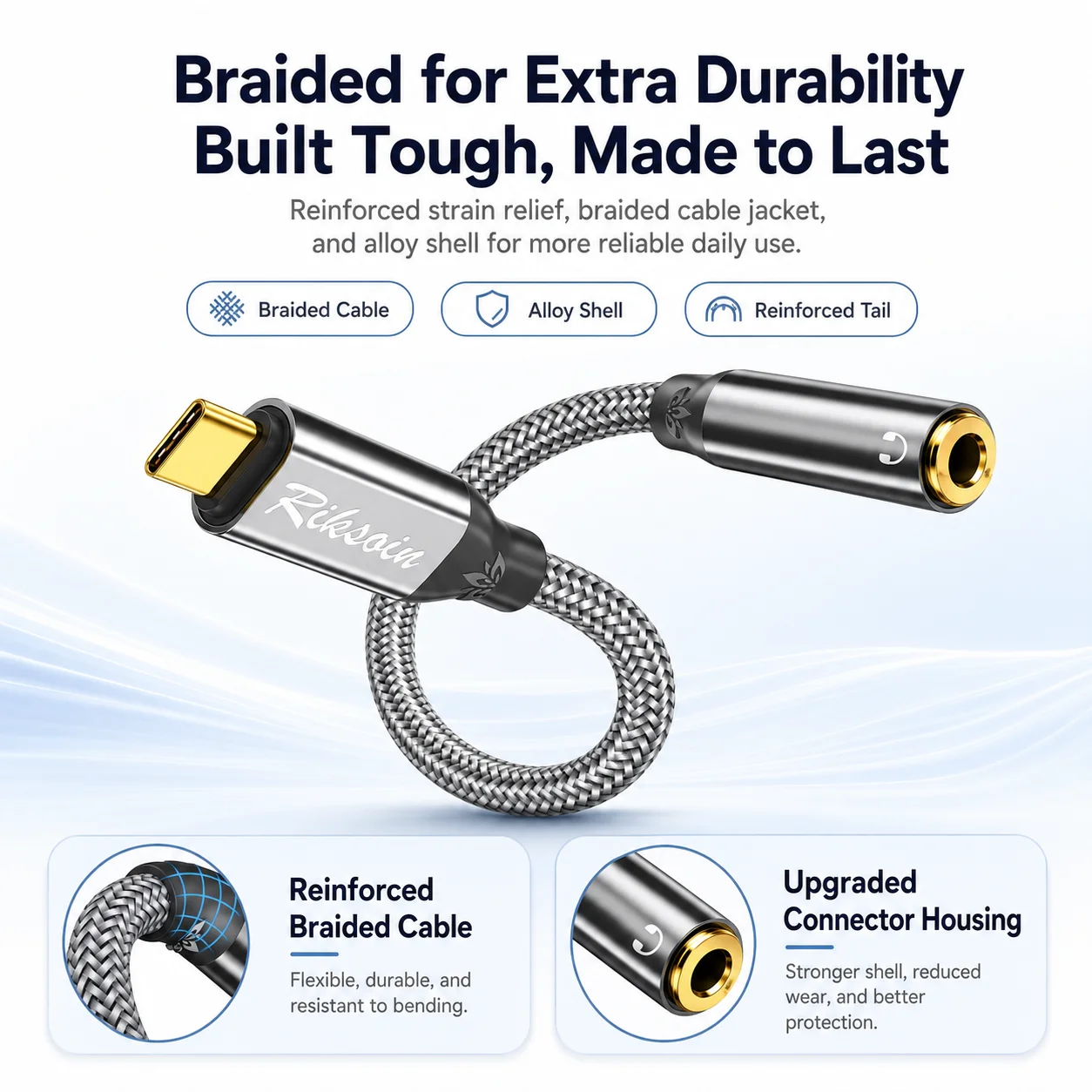 USB Type C to 3.5mm Audio Adapter Cable
