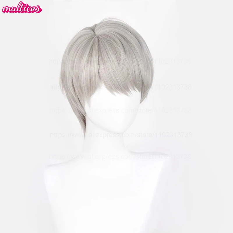 Xavier Cosplay Wig Love And Deepspace Short Linen Gray Heat Resistant Synthetic Hair Halloween Party Anime Game Wigs + Wig Cap