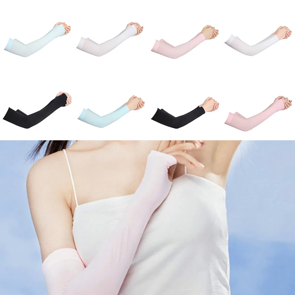 UPF 50+ 니트 소재의 팔 슬리브로 사이클링, 운전, 러닝, 하이킹, 골프, 정..