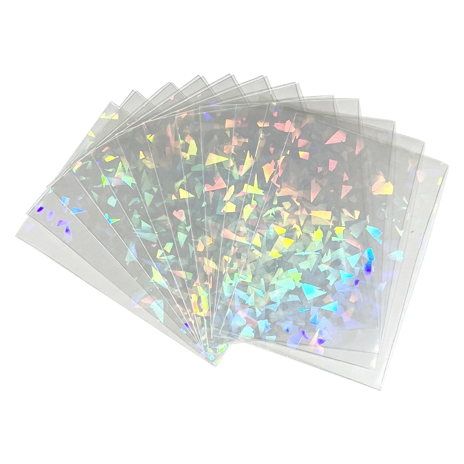 100pcs YGO PKM Photo Kpop Protector Trading Cards Shield Cover Board Games Card Sleeves Sweet Heart Foil Transparent Laser Clear playing card cover,playing card holder