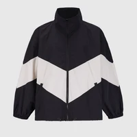 Jackets Men Patchwork Color Loose Zippered Stand Collar Tracksuit Windbreaker Coats Hip Hop Female Streetwear Outwear Color - Image 3