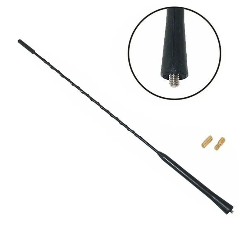 

16 Inch/40Cm Black Aluminium Radio Aerials Car Universal Roof Mount Mast Antenna With 3 Screws Adapter Auto Exterior Accessories