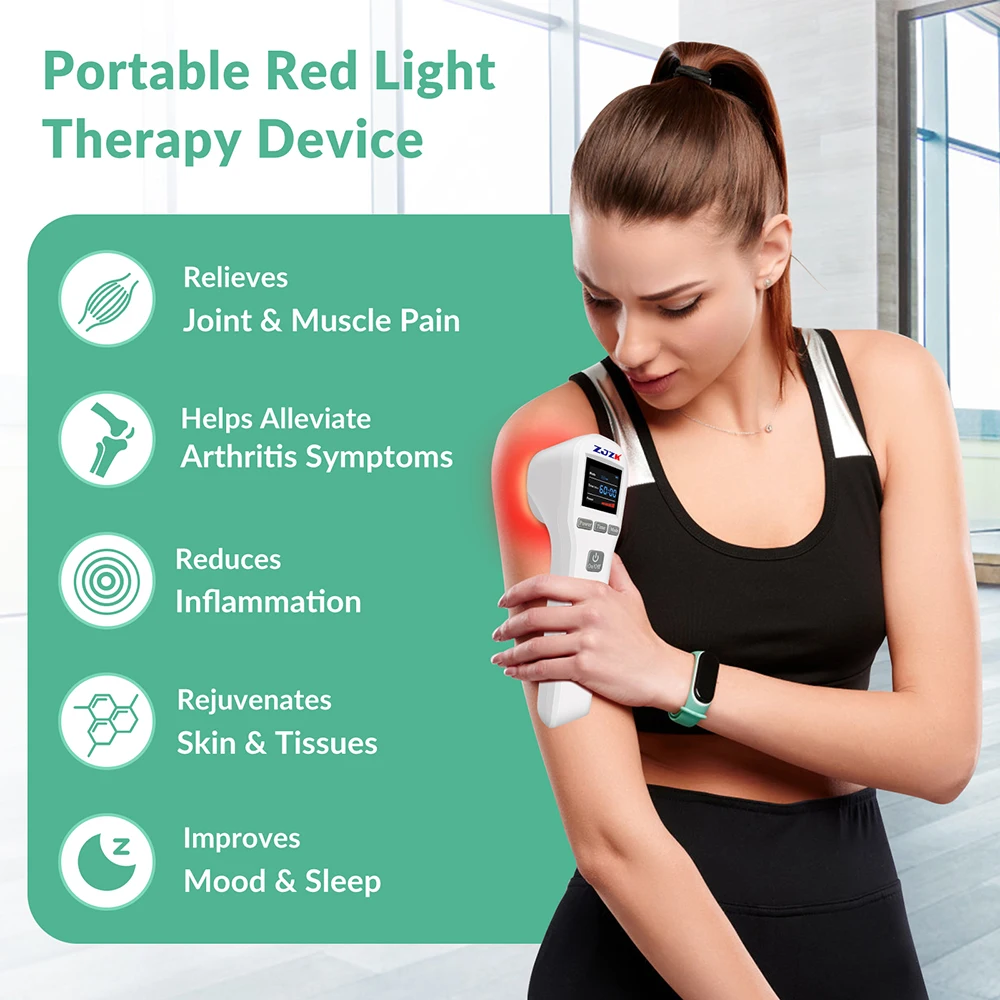 

ZJZK Infrared Laser Physiotherapy Massage Instrument 650nm 808nm Low Level Red Light Therapy Arthritis Knee Joint Pain Relief