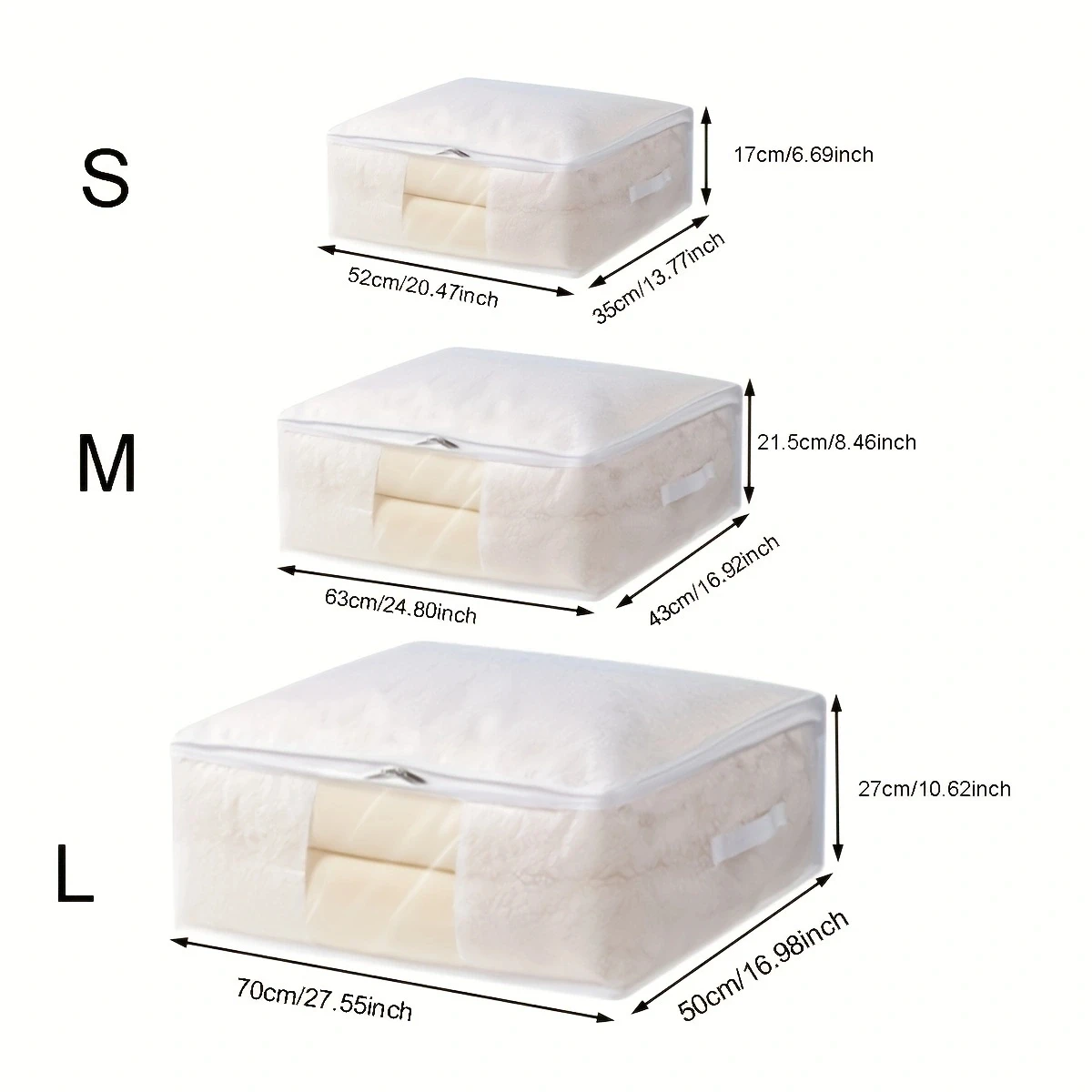 Storage Boxes, Large, Foldable, for Organizing Bedroom