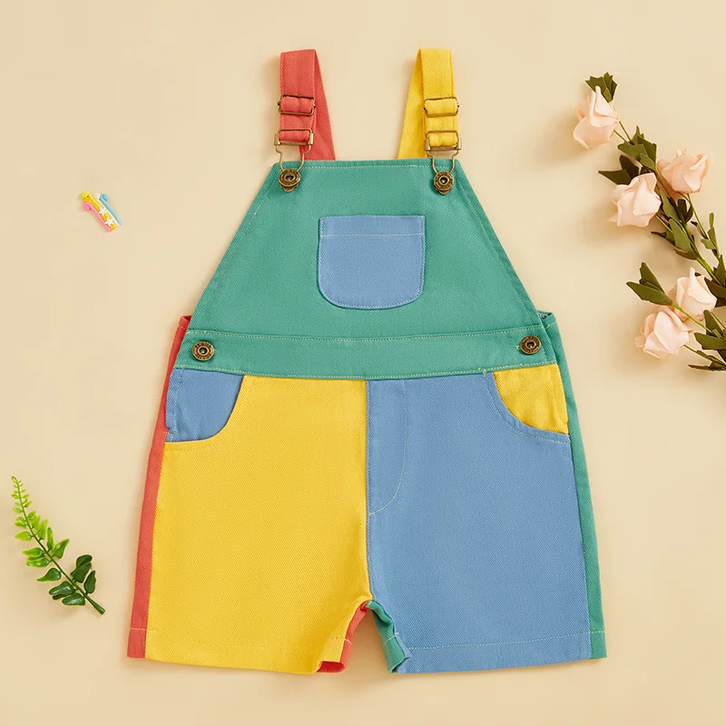 Colorful Children's Overalls Romper Image 1