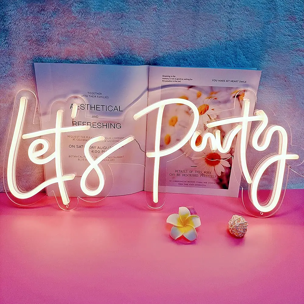 Happy Birthday Led Neon Lamp Lights with Power Adapter Neon led Sign Wall Decor Creative Lights for Wedding Party Bar Home Decor