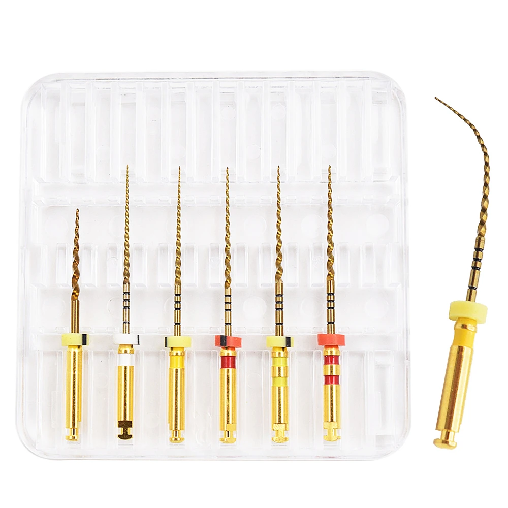 Dental 04 06 Taper Root Canal Treatment Rotary Heat Activated Golden Files Dentist Tools Endodontic Files 5