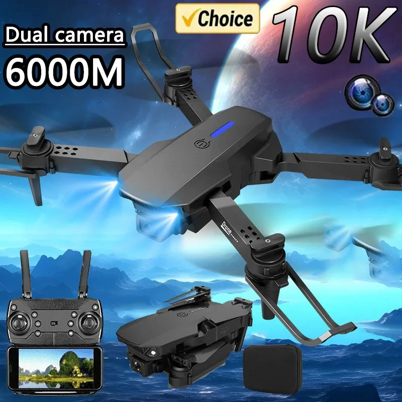 E88Pro RC Foldable Drone 4K Professinal With 1080P Wide Angle Dual HD Camera WIFI FPV Height Hold Apron RC Helicopter for Gifts drone quadcopter