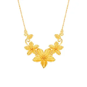 24K real gold peacock women's necklace 999 real gold fashionable European and American retro peacock women's collarbone chain