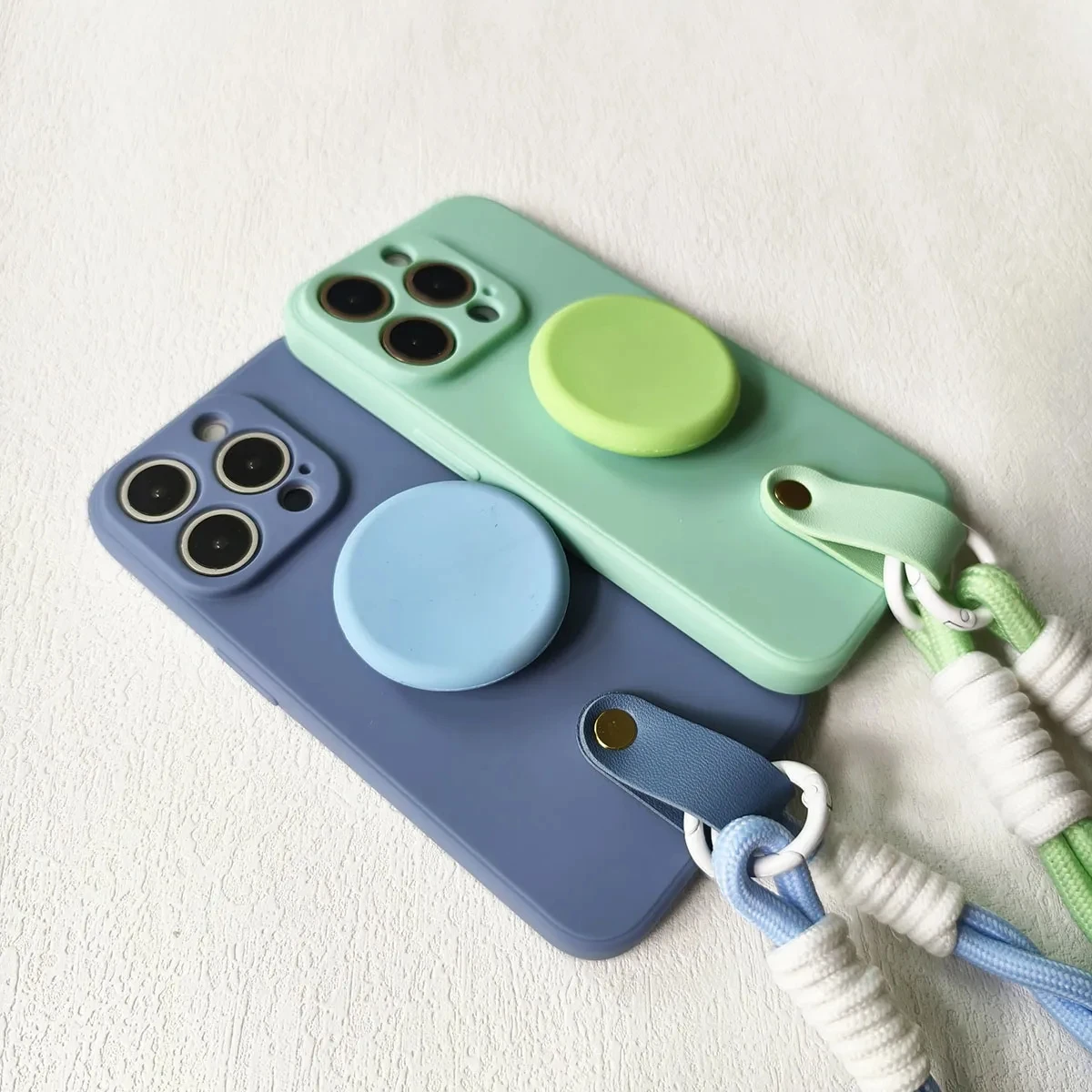 Silicone Phone Case with Lanyard Wrist Strap and Stand Feature